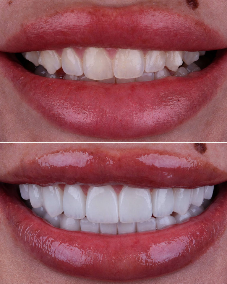 Porcelain or composite veneers